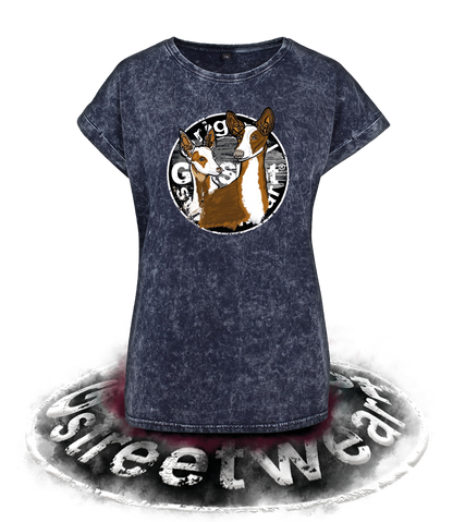 SAVE THE PODENCOS LADIES ACID WASHED T-SHIRT
